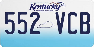 KY license plate 552VCB