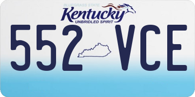 KY license plate 552VCE