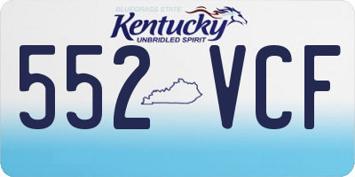 KY license plate 552VCF