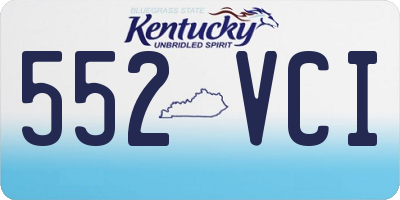 KY license plate 552VCI