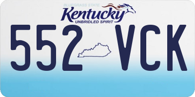 KY license plate 552VCK