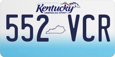 KY license plate 552VCR