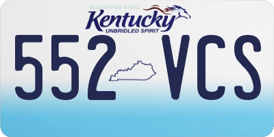KY license plate 552VCS
