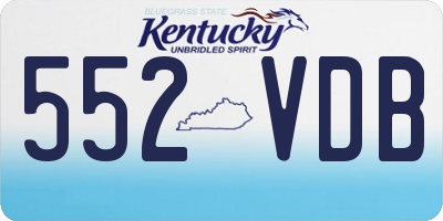 KY license plate 552VDB