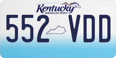 KY license plate 552VDD