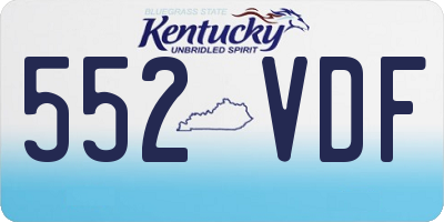 KY license plate 552VDF