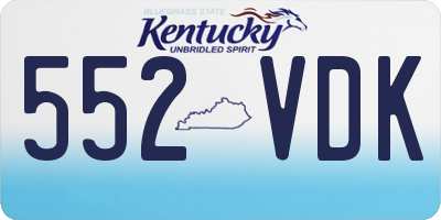 KY license plate 552VDK