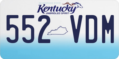 KY license plate 552VDM