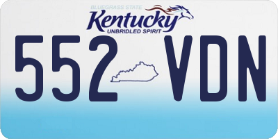 KY license plate 552VDN