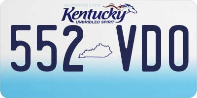KY license plate 552VDO