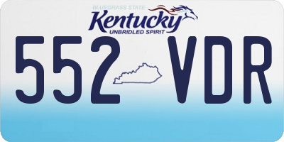 KY license plate 552VDR