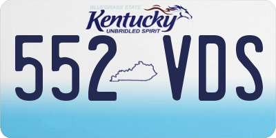 KY license plate 552VDS