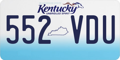 KY license plate 552VDU