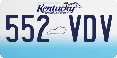 KY license plate 552VDV