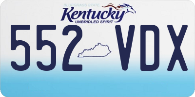 KY license plate 552VDX