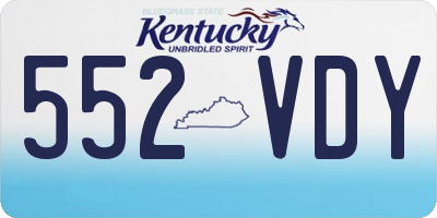 KY license plate 552VDY