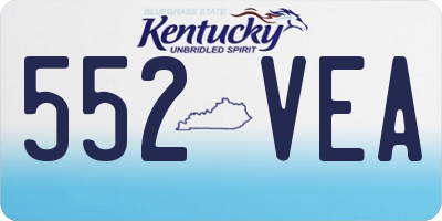 KY license plate 552VEA