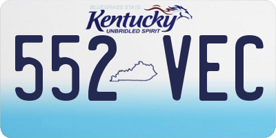 KY license plate 552VEC