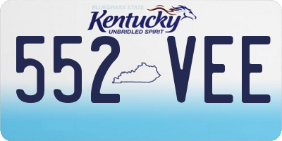 KY license plate 552VEE