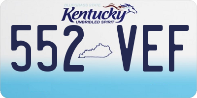 KY license plate 552VEF