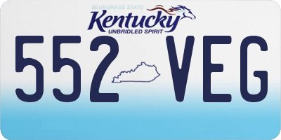 KY license plate 552VEG