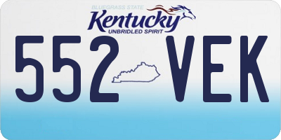 KY license plate 552VEK