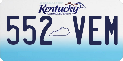 KY license plate 552VEM