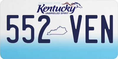 KY license plate 552VEN