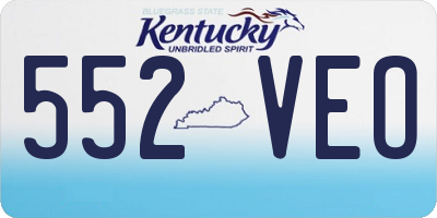 KY license plate 552VEO