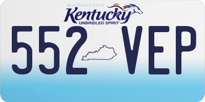 KY license plate 552VEP