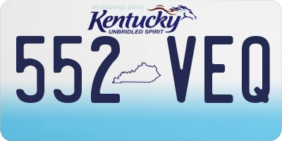 KY license plate 552VEQ