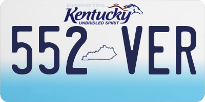 KY license plate 552VER