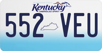 KY license plate 552VEU