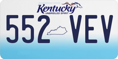 KY license plate 552VEV