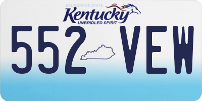 KY license plate 552VEW