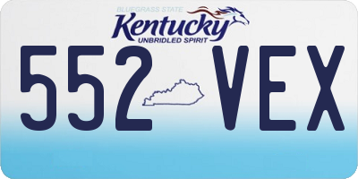 KY license plate 552VEX