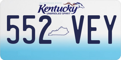 KY license plate 552VEY