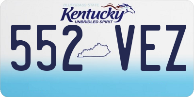 KY license plate 552VEZ