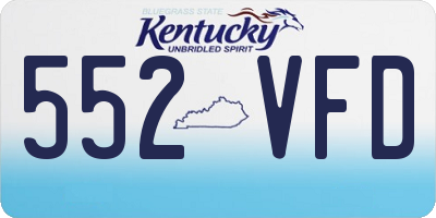 KY license plate 552VFD