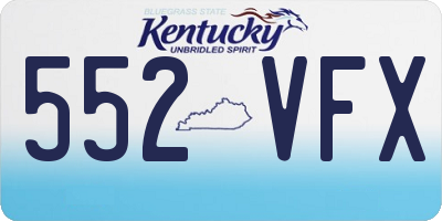 KY license plate 552VFX