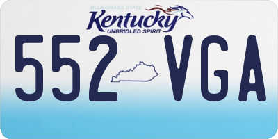 KY license plate 552VGA