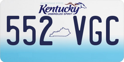 KY license plate 552VGC