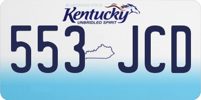 KY license plate 553JCD