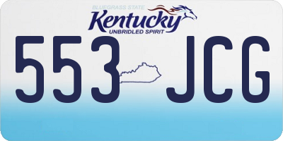 KY license plate 553JCG