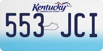 KY license plate 553JCI