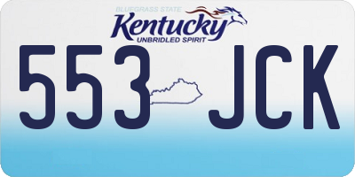 KY license plate 553JCK