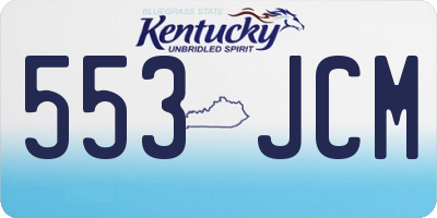 KY license plate 553JCM