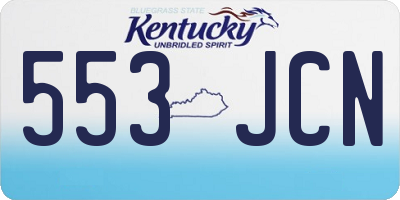 KY license plate 553JCN