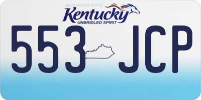 KY license plate 553JCP