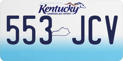 KY license plate 553JCV